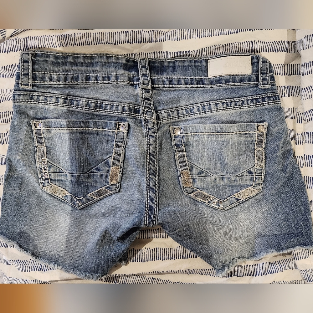 Daytrip Light Blue Denim Shorts - Picture 1 of 6